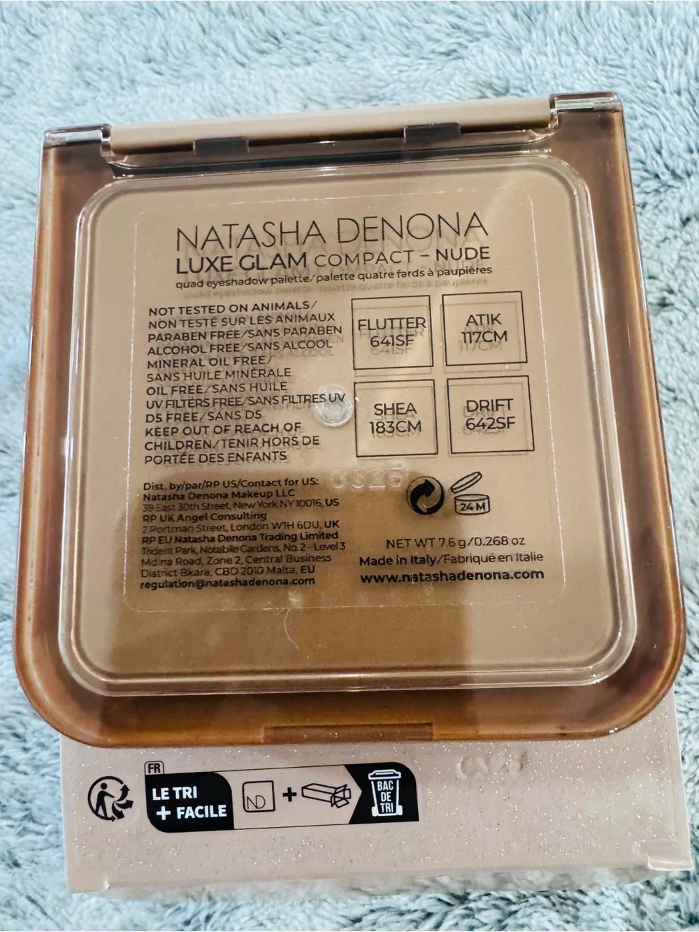 NATASHA DENONA LUXE GLAM COMPACT Quad Eyeshadow Palette Nude Full Size NIB